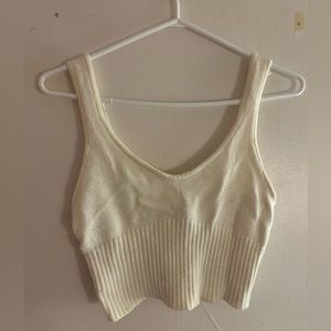 Cream knit tank top